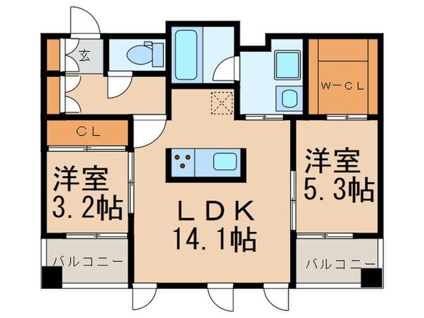 ｴﾝｸﾚｽﾄ博多PREMIER（1111）の物件間取画像